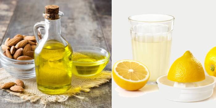Миндальное масло и лимонный сок